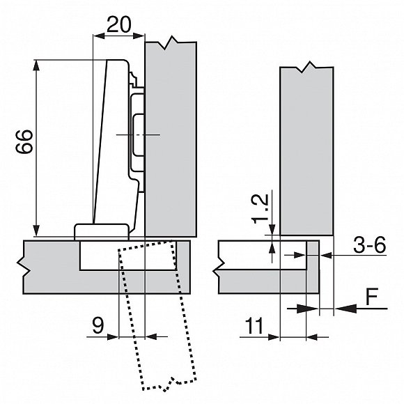 BL zawias Clip nakładany ZK