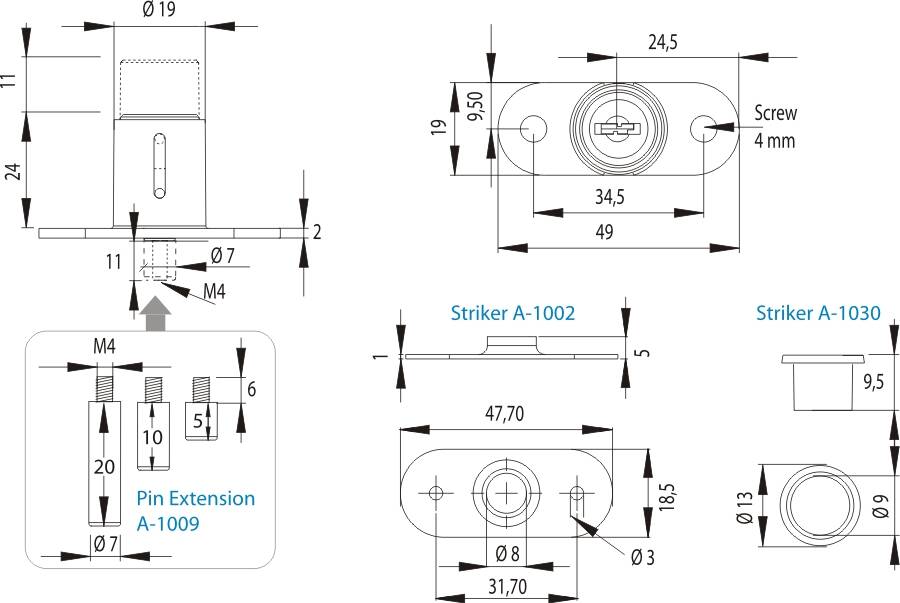 Zamek SISO X1003 chrom (J11)