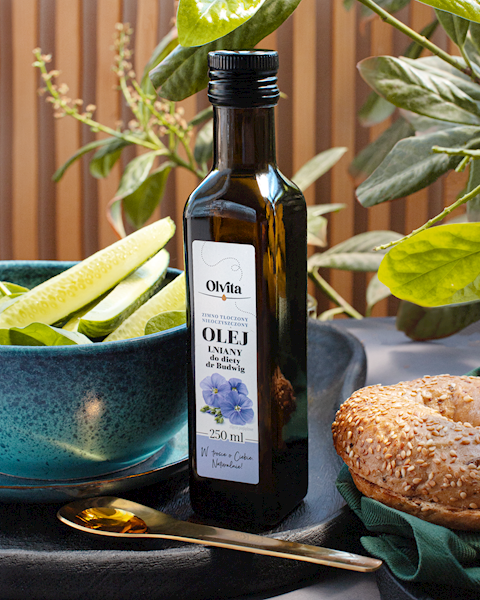 Olej lniany z-tł dieta dr Budwig 250ml