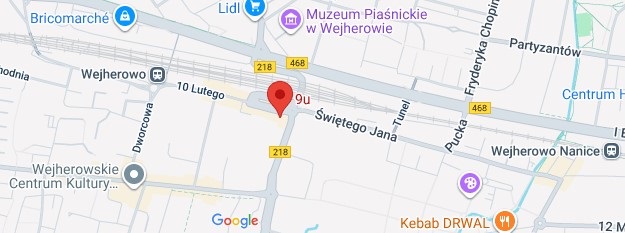 Mapa dojazdu do KompCenter Wejherowo