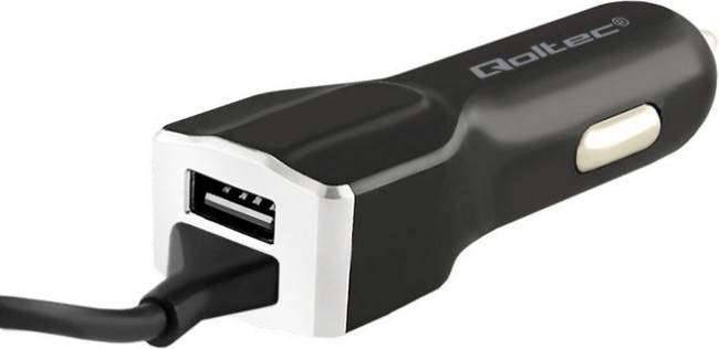 Qoltec Ładowarka samochod 12-24V 3.4A kabel USB-C 