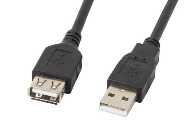 Lanberg USB-A Przedłużacz 2.0 1.8m Czarny
