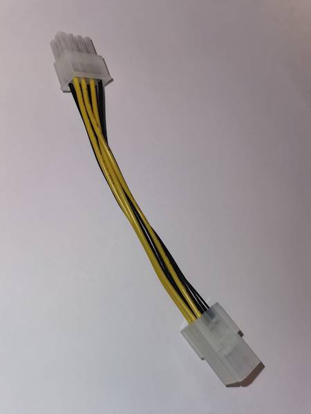 Kabel zasilający 6pin na 8 pin PCI-E 15cm