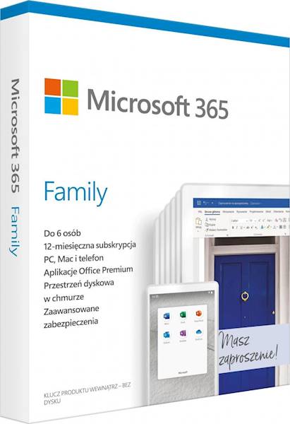 Microsoft 365 Family PL - licencja na rok