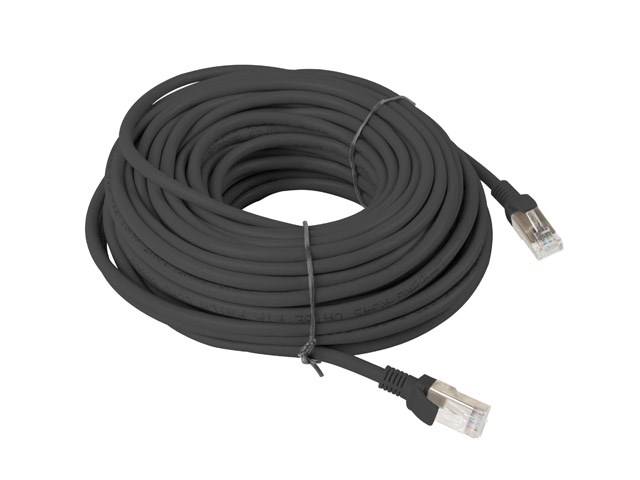 Patchcord kat.5e UTP 20m czarny Fluke Passed