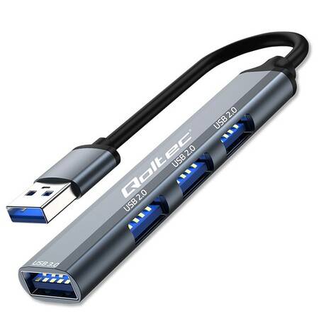 Qoltec Hub Adapter USB 3.0 4w1 | USB 3.0 | 3x USB 