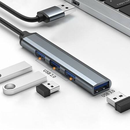 Qoltec Hub Adapter USB 3.0 4w1 | USB 3.0 | 3x USB 