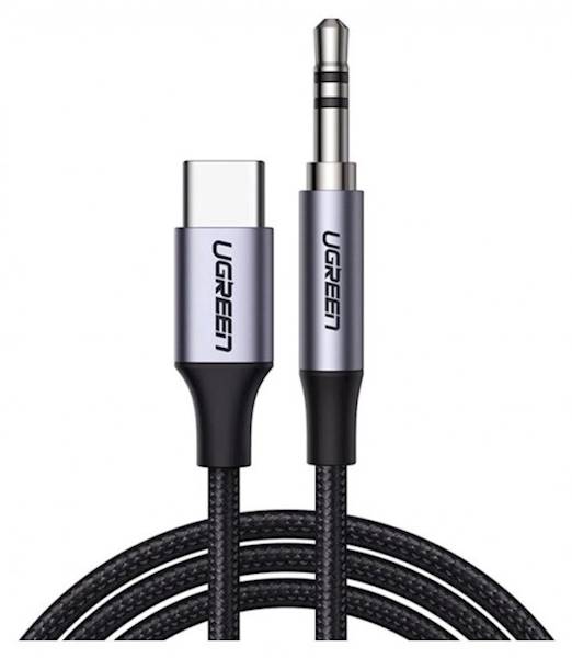 UGREEN miniJack 3.5mm AUX - USB-C 1m szary 