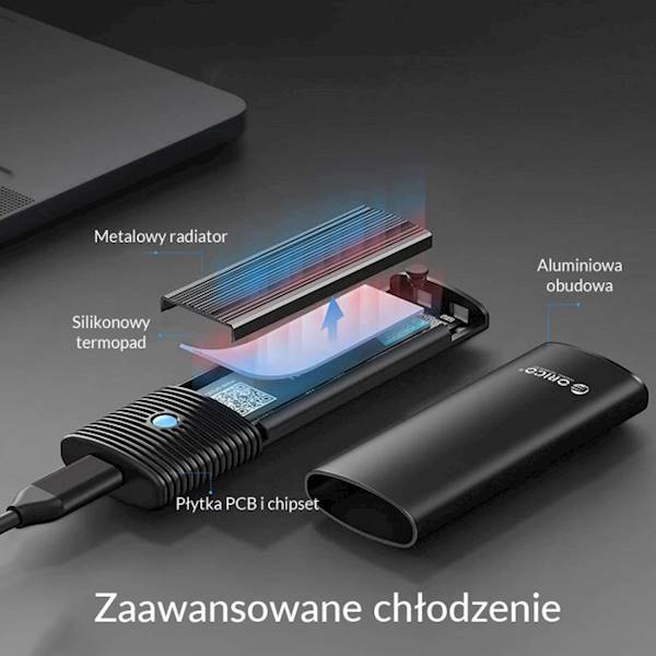 obudowa do dysku Orico M.2 aluminium 10 Gbps black