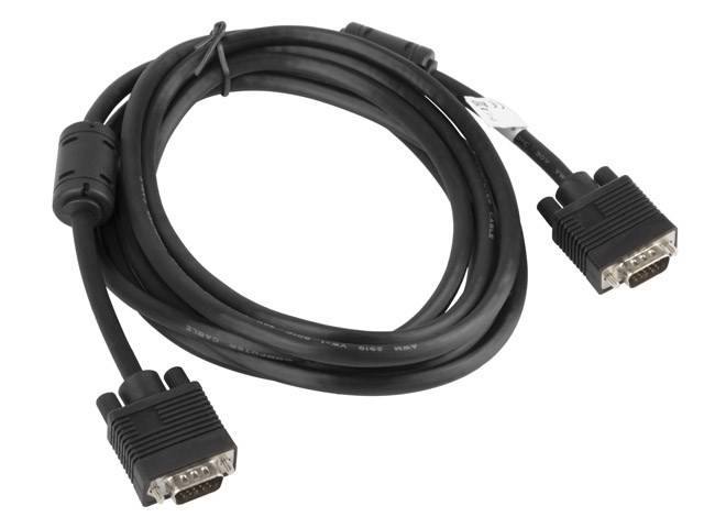 LANBERG KABEL VGA M/M 3M, EKRAN, FERRYT, CZARNY