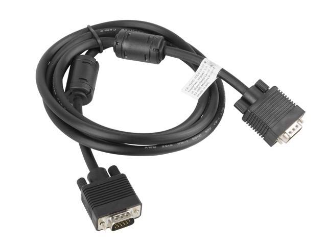 LANBERG KABEL VGA M/M 1.8M, EKRAN, FERRYT, CZARNY
