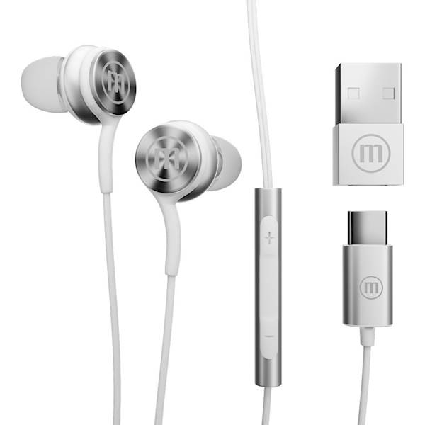MAXELL XC1 Słuchawki przewodowe USB-C białe