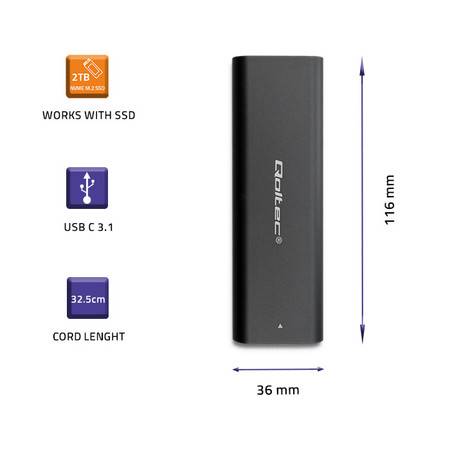 50312 Qoltec Obudowa | kieszeń do dysków M.2 SSD |