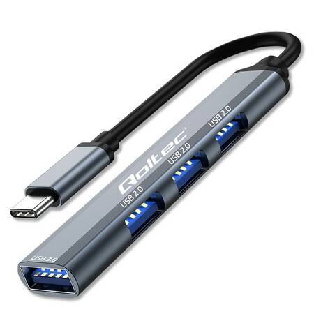 Qoltec Hub Adapter USB-C 3.1 4w1 | USB 3.0 | 3x US
