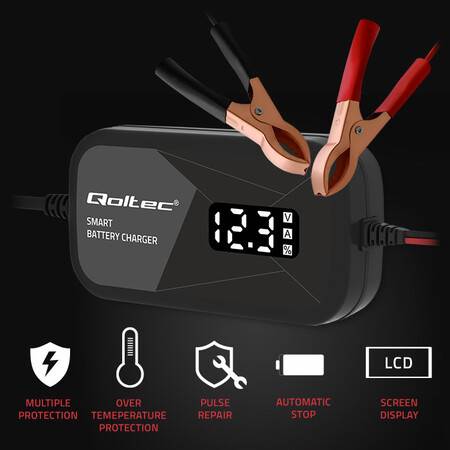 Qoltec Inteligentna mikroprocesorowa ładowarka 12V