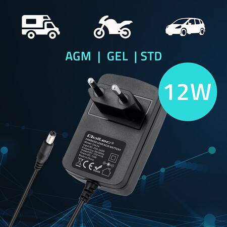 Qoltec Automatyczna ładowarka do akumulatora AGM G
