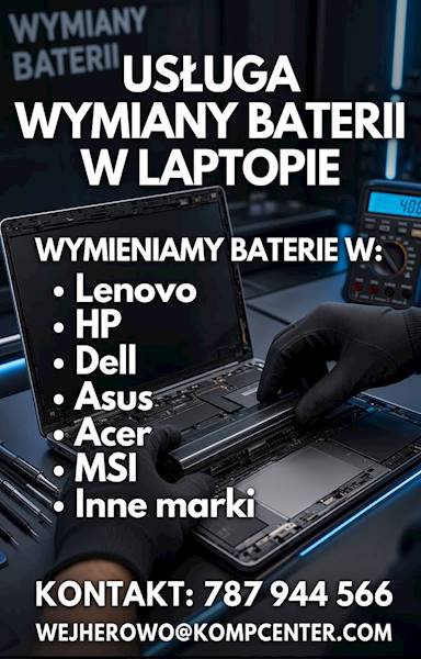 Usługa wymiany baterii w laptopie