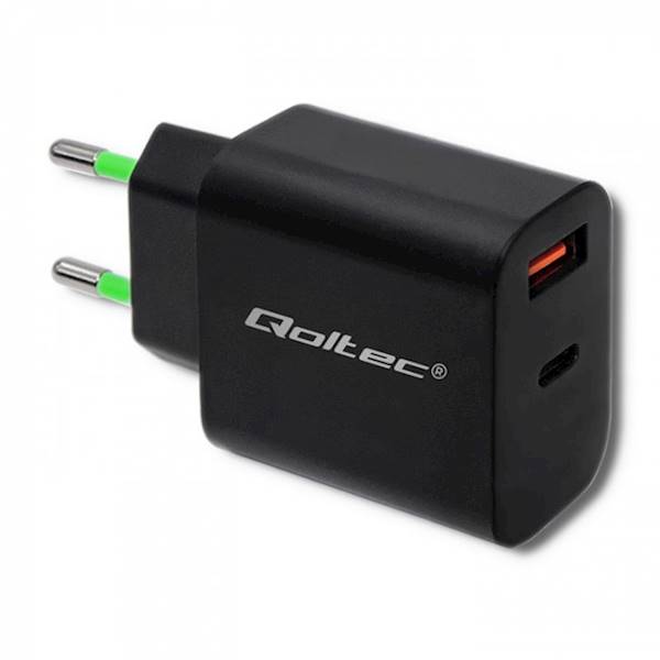 Qoltec 18W | 5-12V | 1.5-3A | USB typ C PD | USB Q