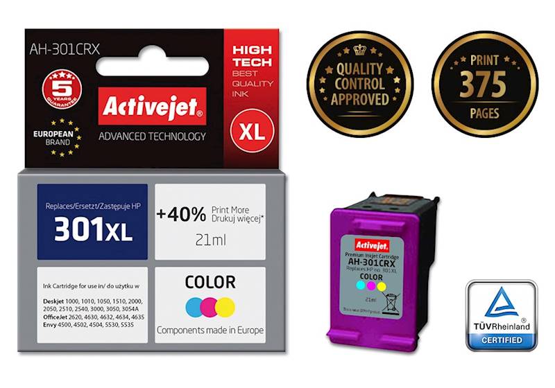 Activejet zamiennik HP 301XL CH564EE Premium 21ml
