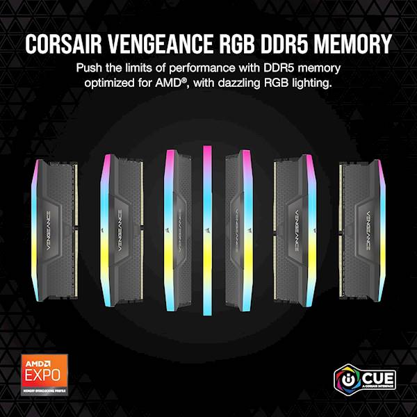 CORSAIR VENGEANCE RGB DDR5 64GB (2x32GB) DDR5 6000