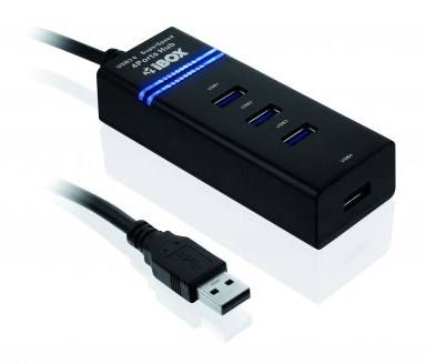 Hub IBOX USB 3.0 CZARNY 4-PORTY IUH3FB (4x USB 3.0