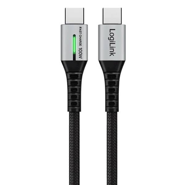 LogiLink USB-C 480 Mb/s, 100W 1.5m w oplocie czarn