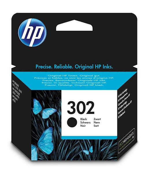 Tusz HP czarny HP 302, HP302=F6U66AE, 190 str.,3,5
