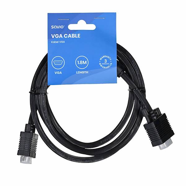 SAVIO KABEL DISPLAY PORT DO VGA 1.8M CL-203