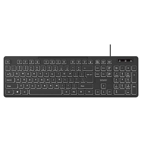 SAVIO KLAWIATURA PRZEWODOWA PODŚWIETLANA LED KB-04