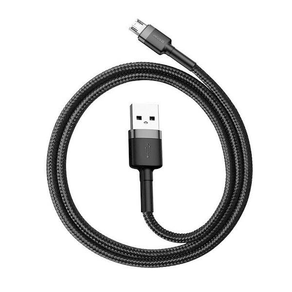 BASEUS CAFULE KABEL MICRO USB 2.4A, 1 METR, SZARO