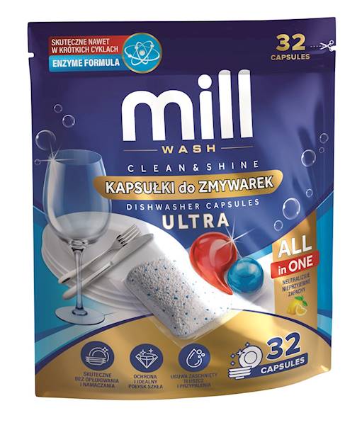 MILL Kapsułki do zmywarki CLEAN&SHINE ULTRA 32szt.