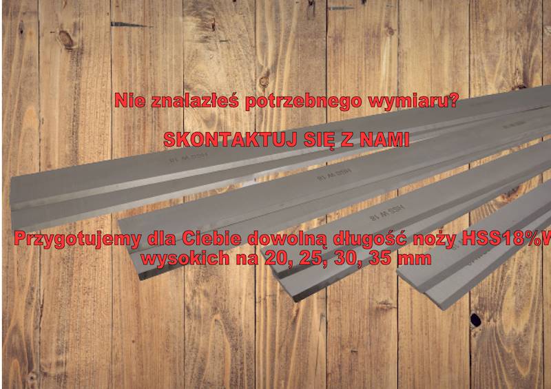 Noż HSS 18%W  DOWOLNA DŁUGOŚĆ 