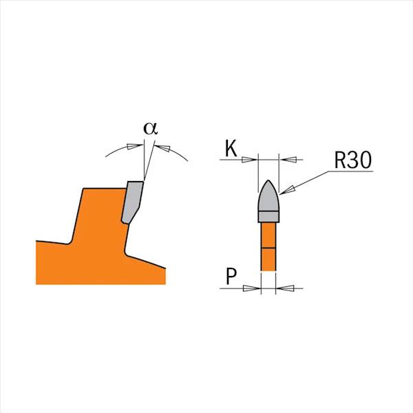 Frez do wycinania wad D=100 B=8,0 d=22 z=4 R30 CMT