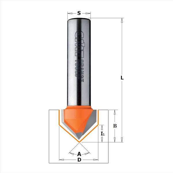 Frez trzp.V 90st D=6 B=8 d=8 L=38 z=2 CMT 