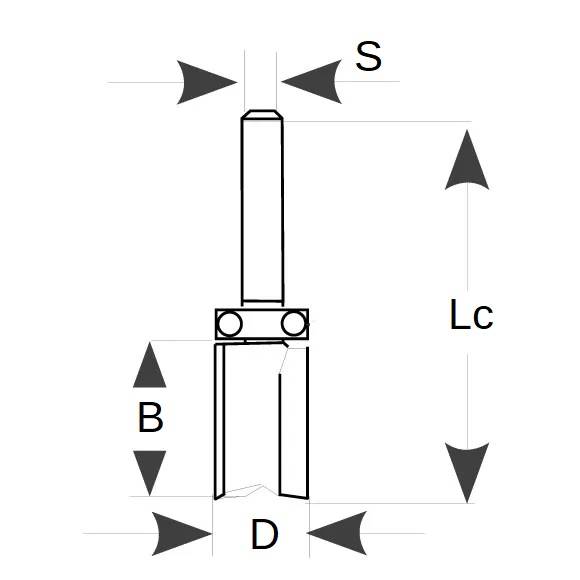 Frez trzp. p.ŁD D=16 b=20 d=8 L=60 z=2 Freud