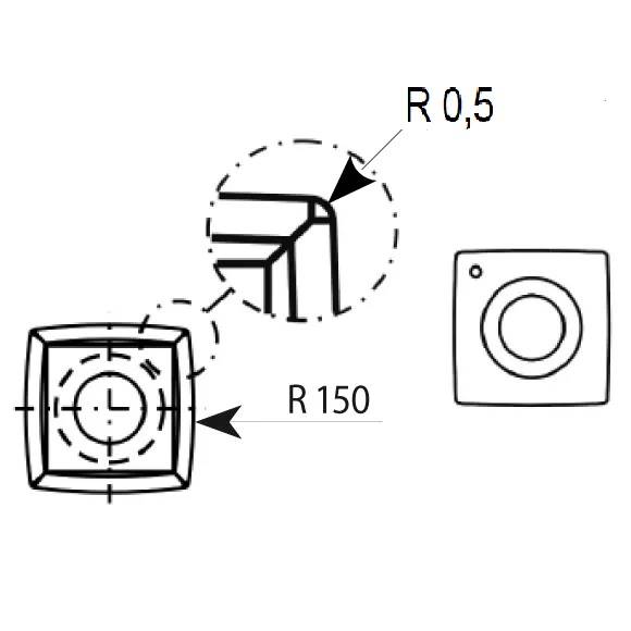 Płytka HM L=15 H=15 B=2,5 R150/R0,5 