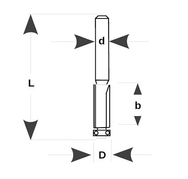 Frez trzp. p.ŁD D=9,5 b=25 d=8 L=65 z=2 WPW