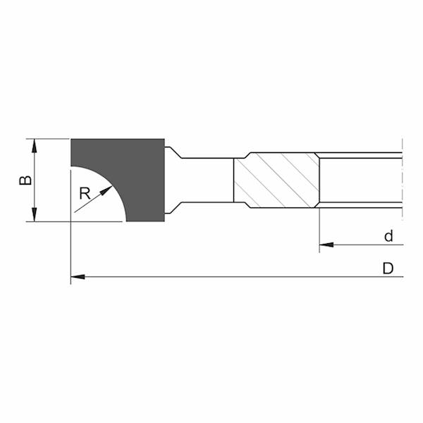 Frez nasadzany P-101 D=125 B=13 d=30 z=4 R=8 HM L