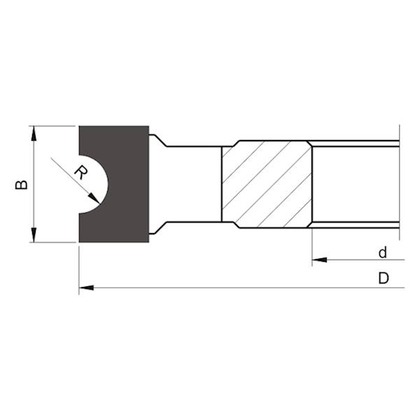 Frez nasadzany P-107 D=125 B=40 d=30 z=4 R=15 HM 