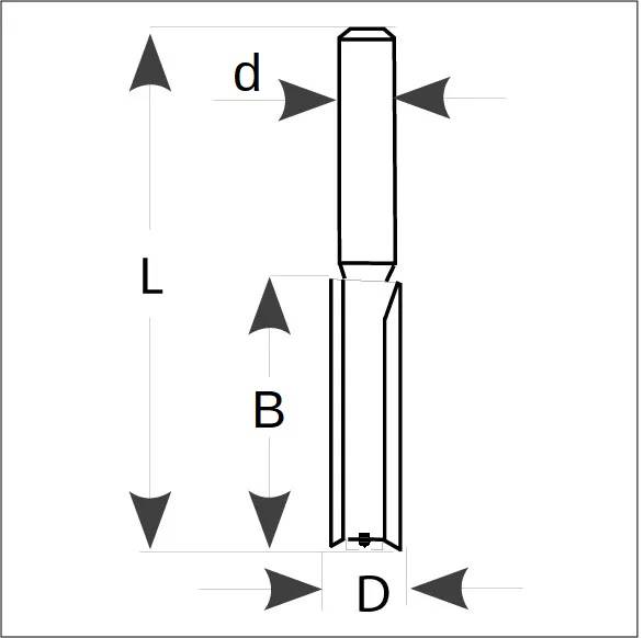 Frez trzp. prosty D=14 b=20 d=8 L=60 z=2+1 CMT