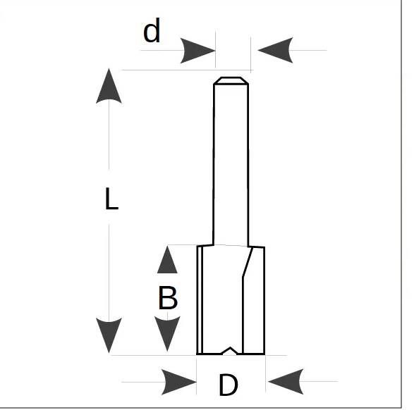 Frez prosty Fachmann M100 D=12 b=25 s=8 L=65 z=2 