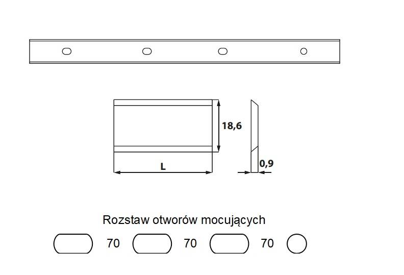 Nóż systemowy Felder L=310 H=18,6 B=0,9 HSS 