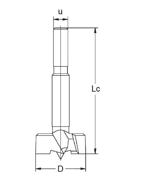 Wiertło środkowiec D=26 Lc=90 u=8x26 HS Fisch