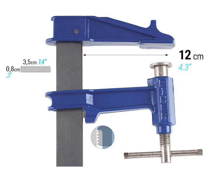 Ścisk stolarski tłokowy Piher M-100cmx12cm 900 kg 