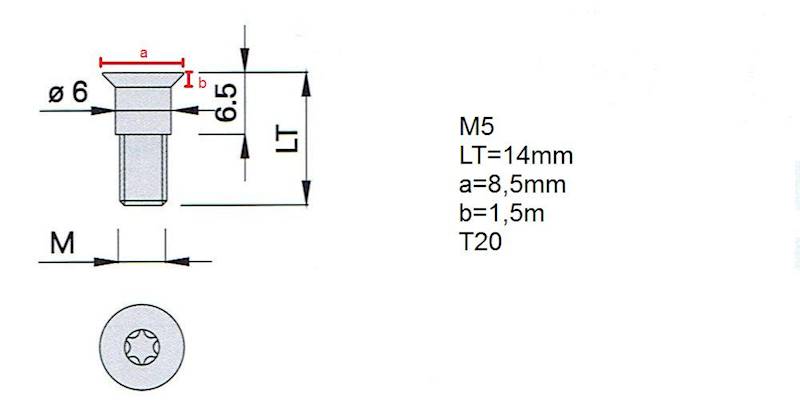 Śruba M5x14 Torx T20