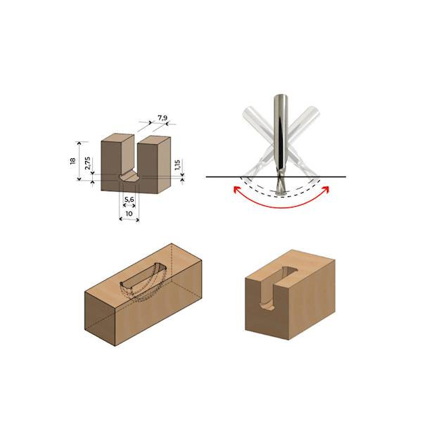 Frez trzp. Lamello P-syst  D=10 l=18 u=12 Lc78 z=2