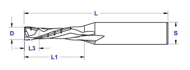 Frez trzp. mon.zgrubny D=6 H=21 d=10 L=70 z=2+2 PN