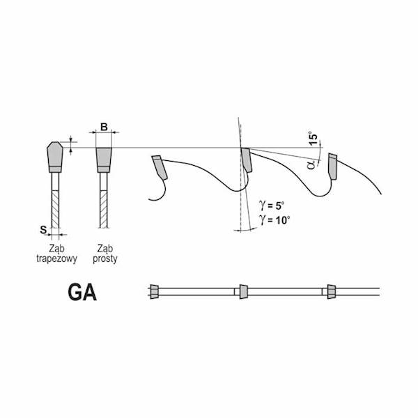 PIŁA D=210 B=2,2 b=1,4 d=30/20 z=52 GA Glotech