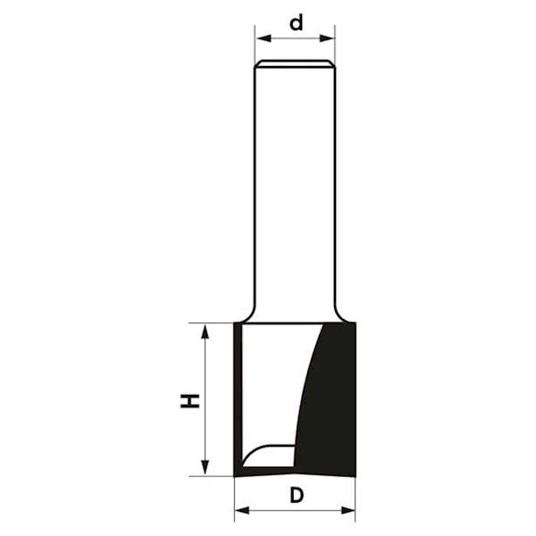 Frez trzp. prosty D=16 b=35 d=12 L=73 z=2 