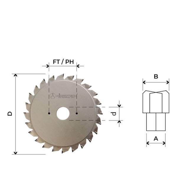 PIŁA DIA D=100 B=2,8-3,6 d=20 z=2x12 GM H6 